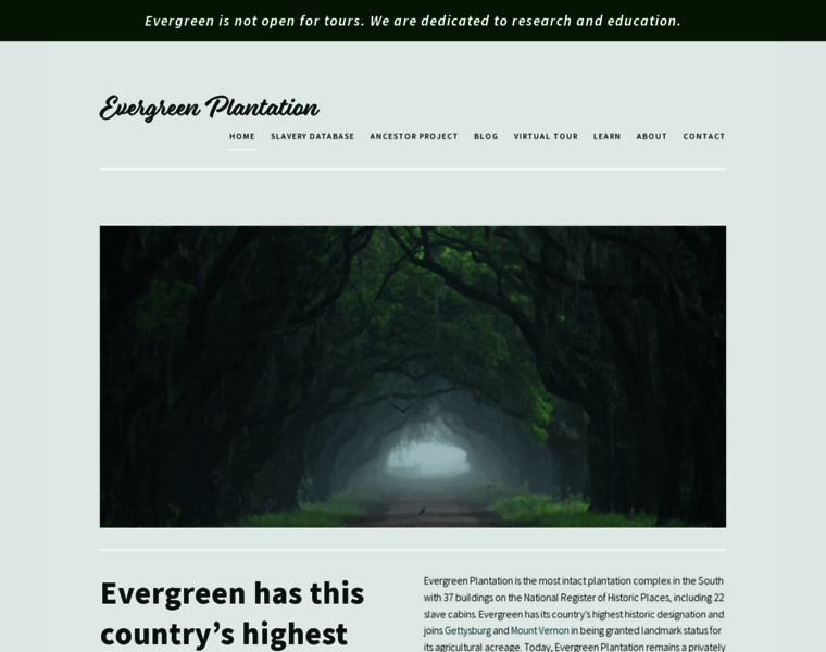Evergreenplantation.org thumbnail