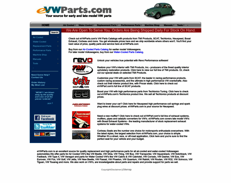 Evwparts.com thumbnail