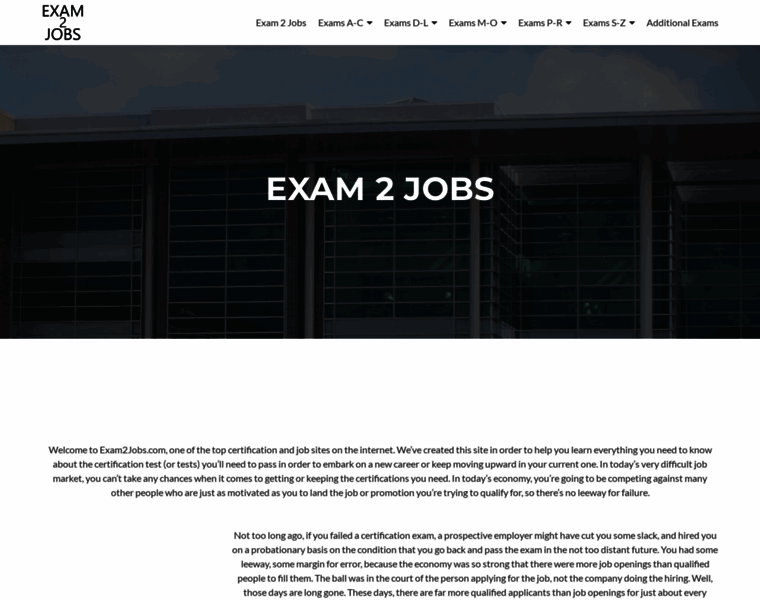 Exam2jobs.com thumbnail
