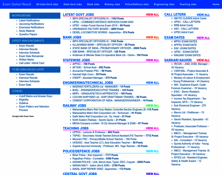 Examsarkariresult.com thumbnail