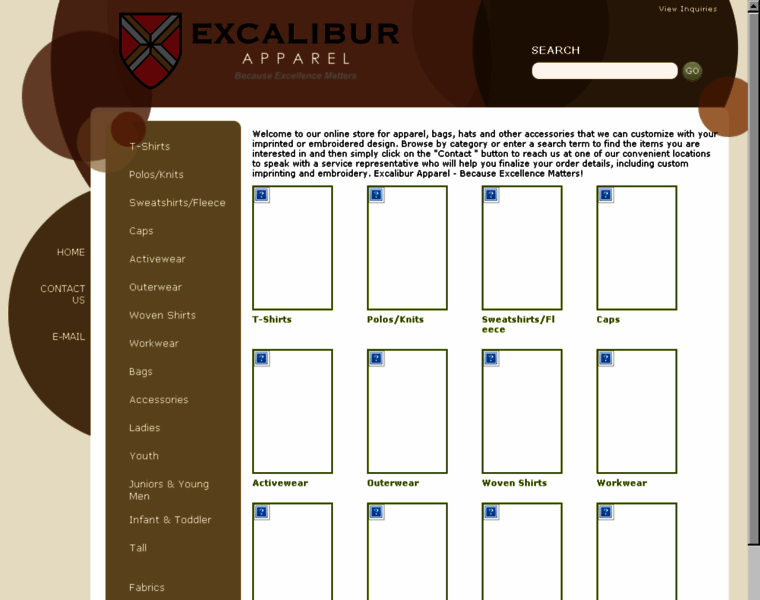 Excaliburapparel.com thumbnail