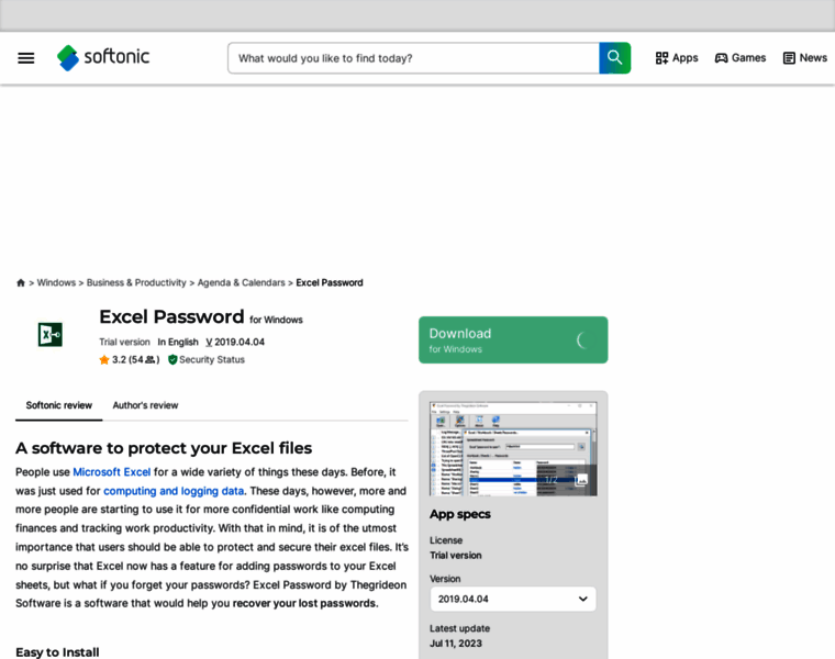 Excel-password.en.softonic.com thumbnail