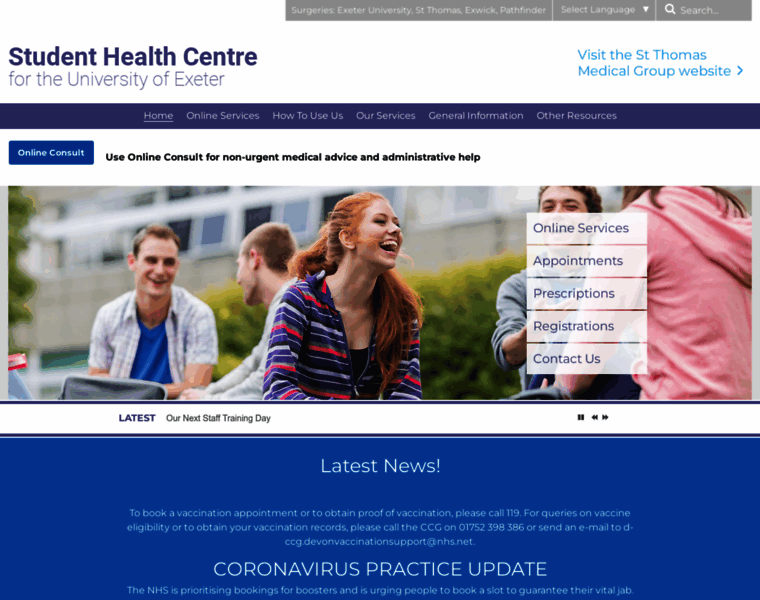 Exeterstudenthealthcentre.co.uk thumbnail