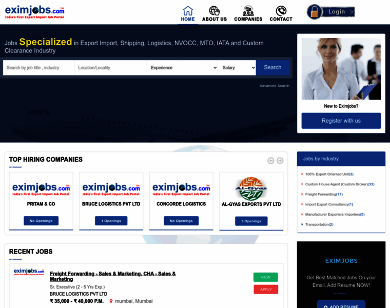 Eximjobs.com thumbnail