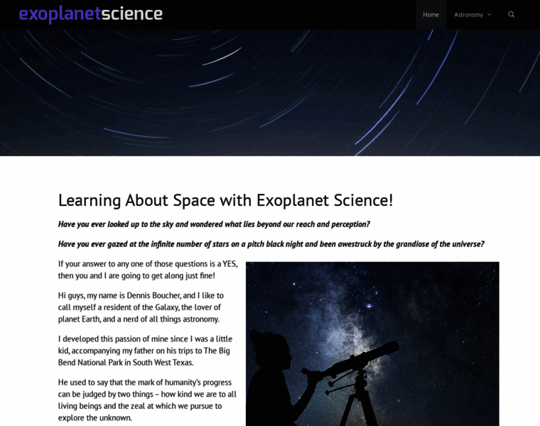 Exoplanetscience.org thumbnail