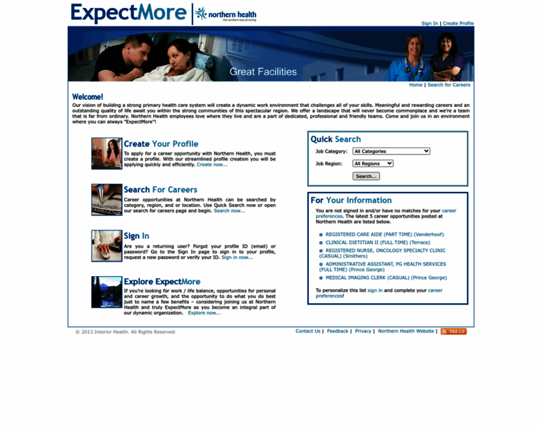 Expectmore.northernhealth.ca thumbnail