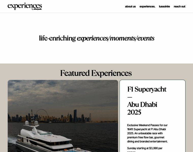 experiencesbyafterpeak.com at WI. experiences by afterpeak