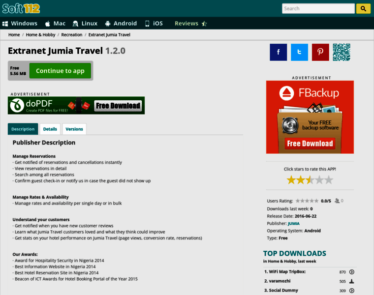 Extranet-jumia-travel.soft112.com thumbnail