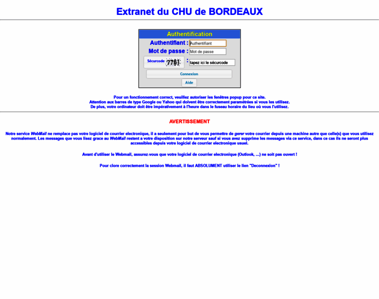 Extranet.chu-bordeaux.fr thumbnail