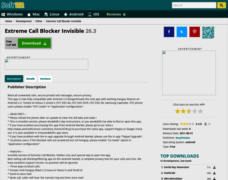 Extreme-call-blocker-invisible.soft112.com thumbnail