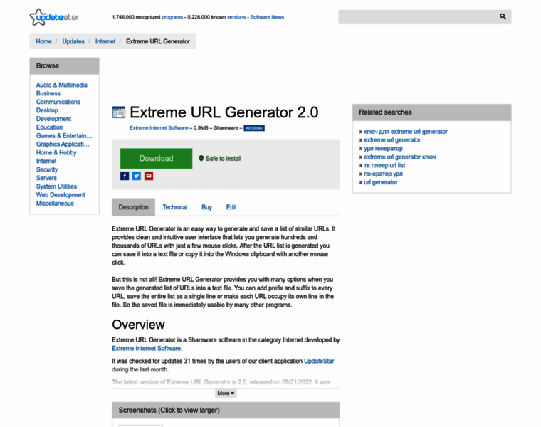 Extreme-url-generator.updatestar.com thumbnail