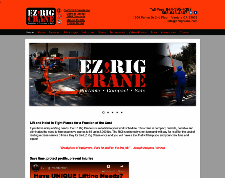 Ezrigcrane.com thumbnail