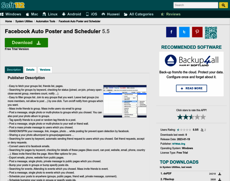 Facebook-auto-poster-and-scheduler.soft112.com thumbnail