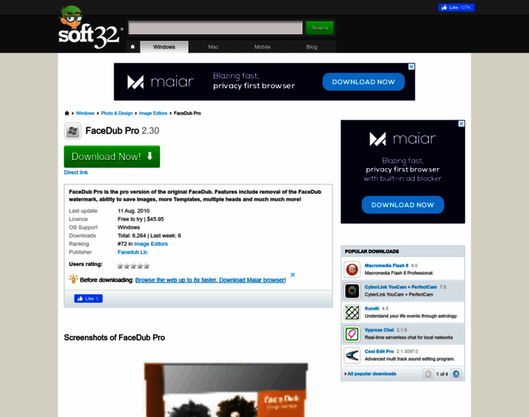 Facedub-pro.soft32.com thumbnail