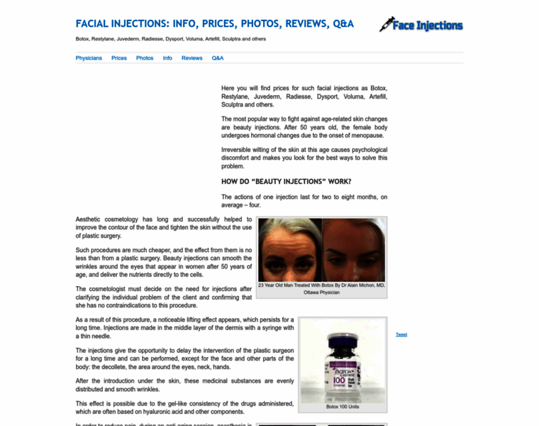 Facial-injections.com thumbnail