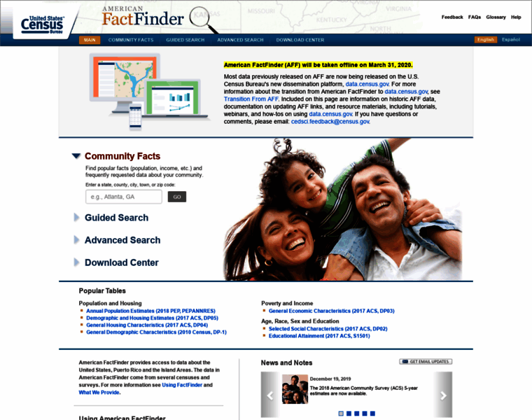 Factfinder.census.gov thumbnail