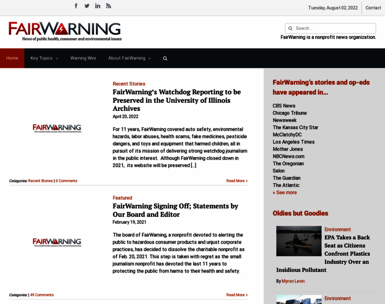 Fairwarning.org thumbnail
