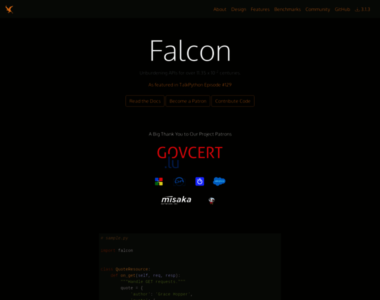 Falconframework.org thumbnail