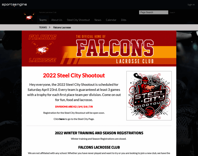 Falconslacrosseclub.com thumbnail
