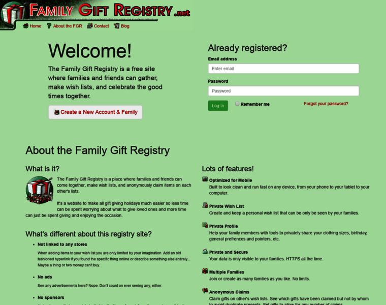 Familygiftregistry.net thumbnail