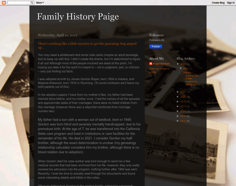 Familyhistorypaige.com thumbnail