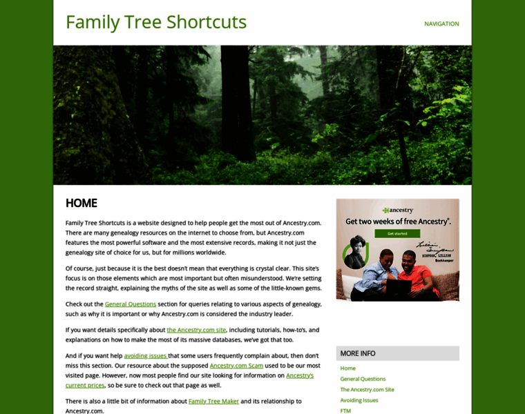 Familytreeshortcuts.com thumbnail