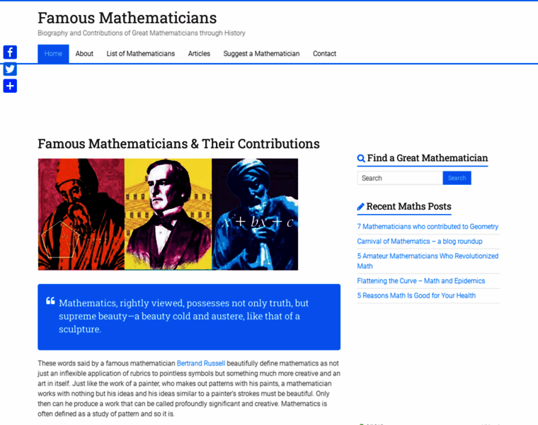 Famous-mathematicians.com thumbnail