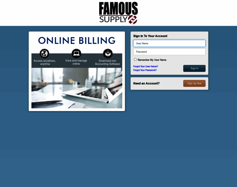 Famous-supply.billtrust.com thumbnail