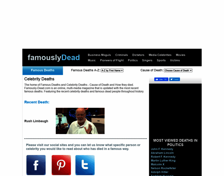 Famously-dead.com thumbnail