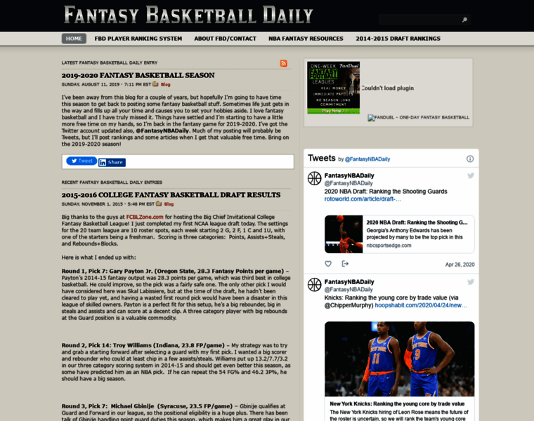 Fantasybasketballdaily.com thumbnail