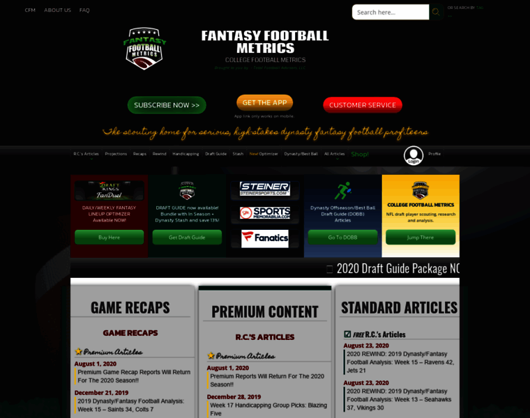 Fantasyfootballmetrics.net thumbnail