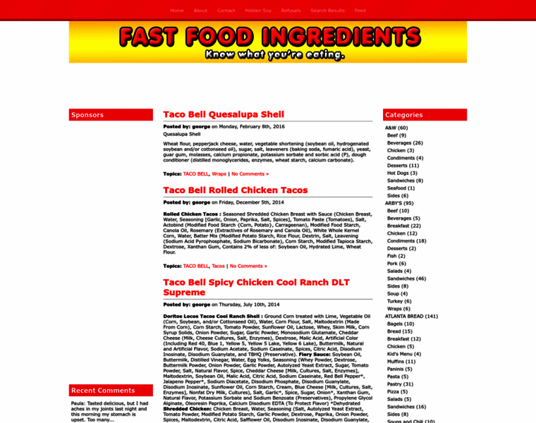 Fastfoodingredients.com thumbnail