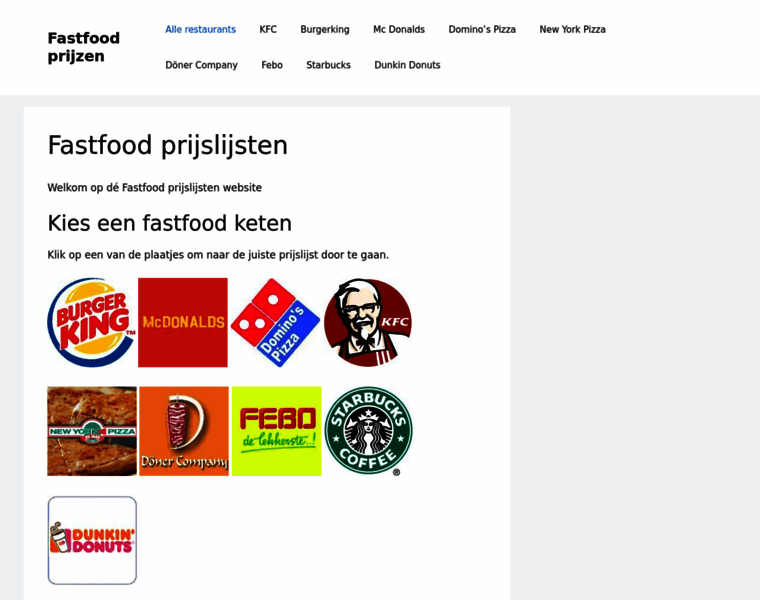 Fastfoodprijslijst.nl thumbnail