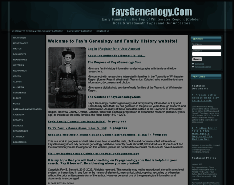 Faysgenealogy.com thumbnail