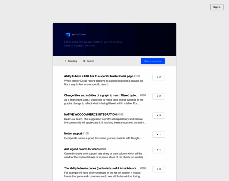 features.wpdatatables.com at WI. wpDataTables WordPress Tables & Charts ...