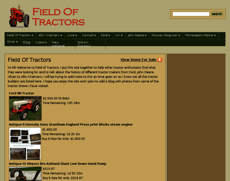 Fieldoftractors.com thumbnail