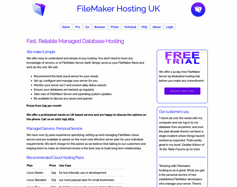 Filemaker-hosting.co.uk thumbnail