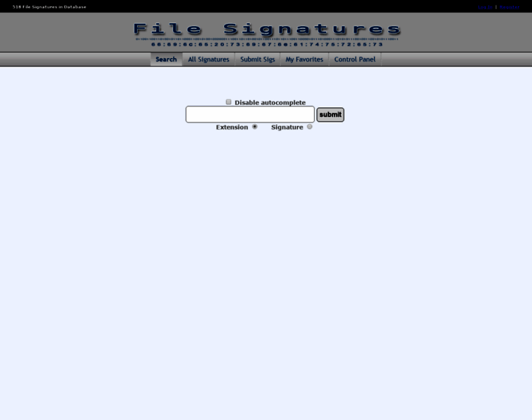 Filesignatures.net thumbnail