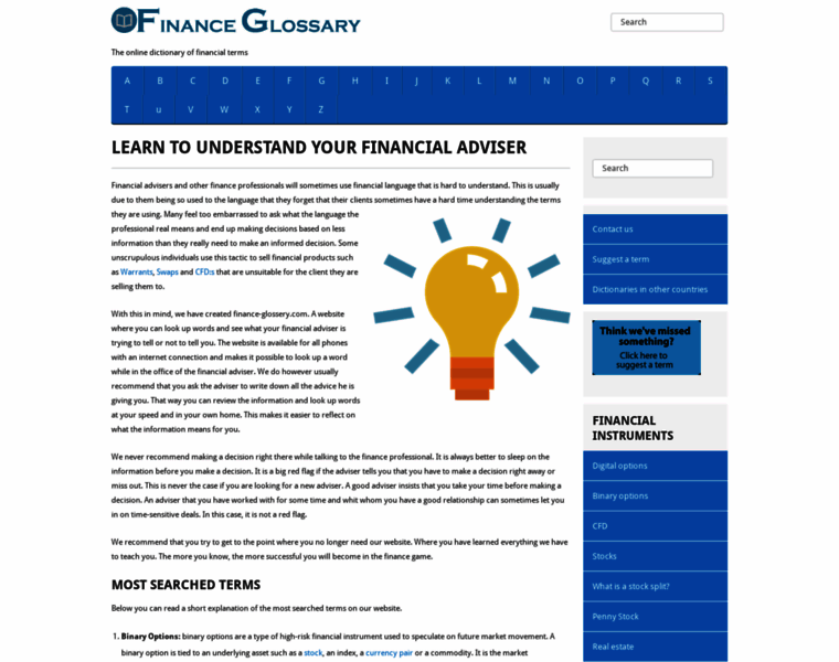 Finance-glossary.com thumbnail