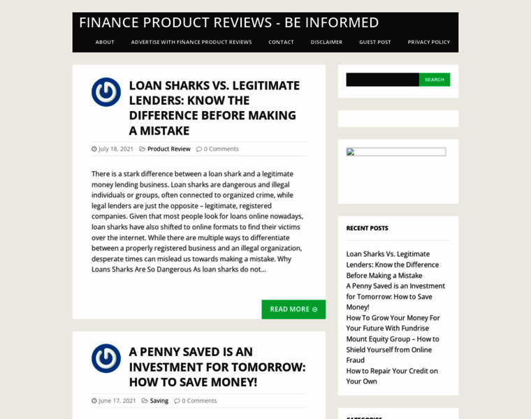Financeproductreviews.com thumbnail