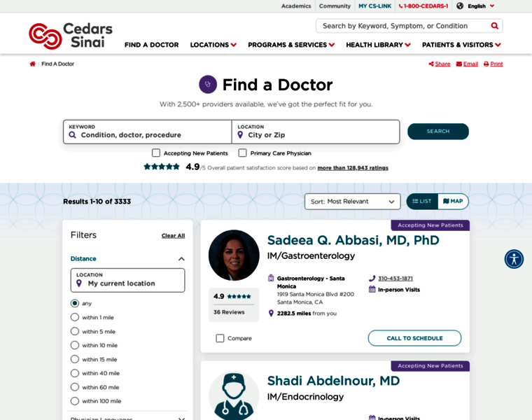 Find-a-doctor.cedars-sinai.edu thumbnail