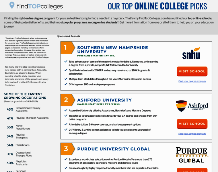 Findtopcolleges.com thumbnail