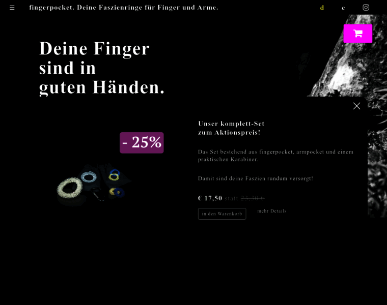 finger-pocket.com at WI. fingerpocket. Faszienringe für Finger und Arme.