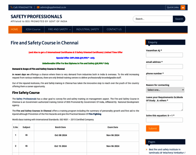 Fireandsafetycoursesinchennai.in thumbnail