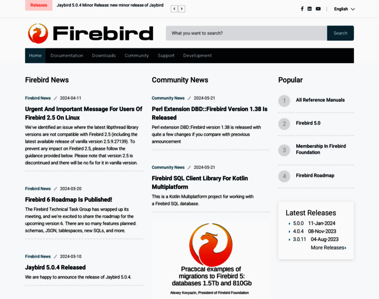 Firebirdsql.org thumbnail