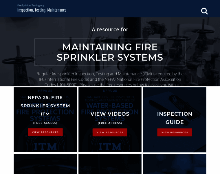 Firesprinklertesting.org thumbnail