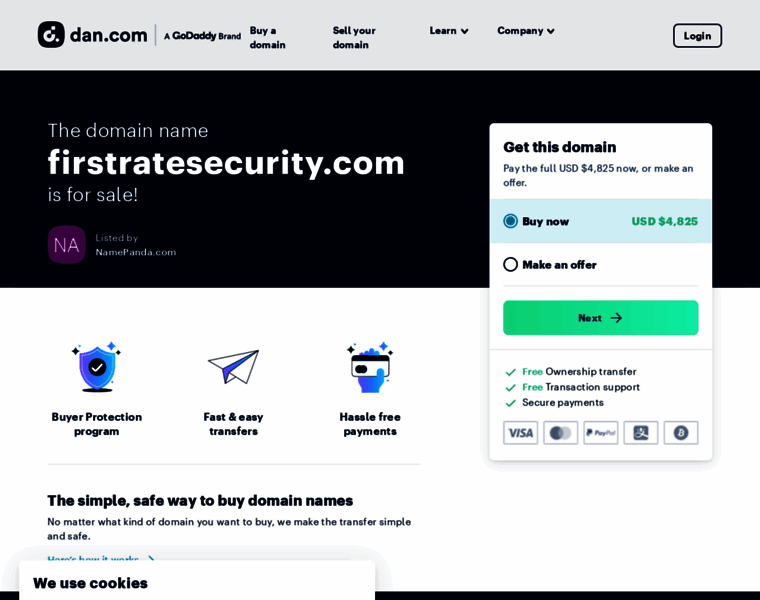 Firstratesecurity.com thumbnail