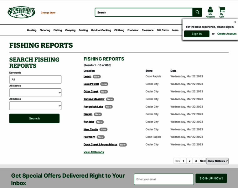 Fishingreports.sportsmans.com thumbnail