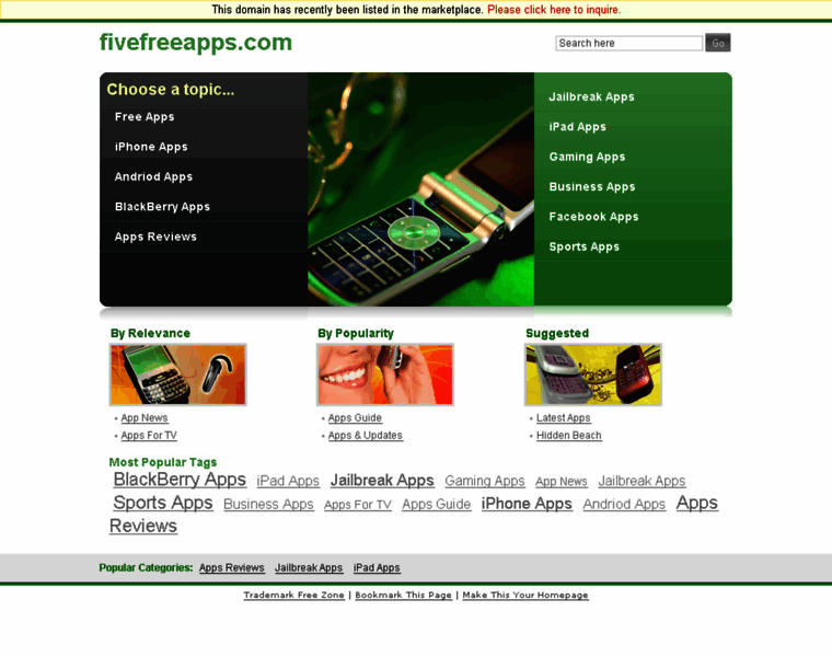 Fivefreeapps.com thumbnail