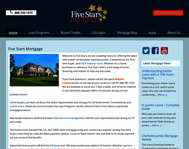Fivestarsmortgage.com thumbnail